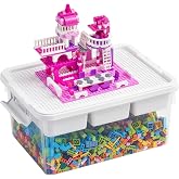 Citylife 17 QT Plastic Storage Box Building Baseplate Lid Removable Tray | Craft Organizers and Storage, Clear Art Storage Container for Organizing Bead, Tool, Sewing Supplies, Secure Clasp, 1pack