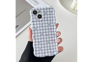 ZCDAYE for iPhone 14 Plus/15 Plus Case, Cute Wavy Aethetic Printed Phone Case for Women Girls, Soft TPU Shockproof Full Camer