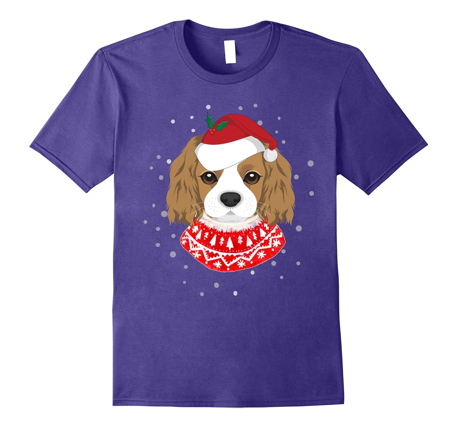 Cavalier Dog Christmas Ugly Sweater T-Shirt-ANZ