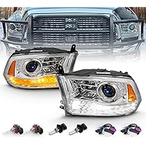 Led Headlights Ram 1500 Black LED Tube Projector Headlights For 2009-2018 Dodge Ram 1500 - Pair With Turn Signal DTMOTO Ram Headlight Pair - Foto 4