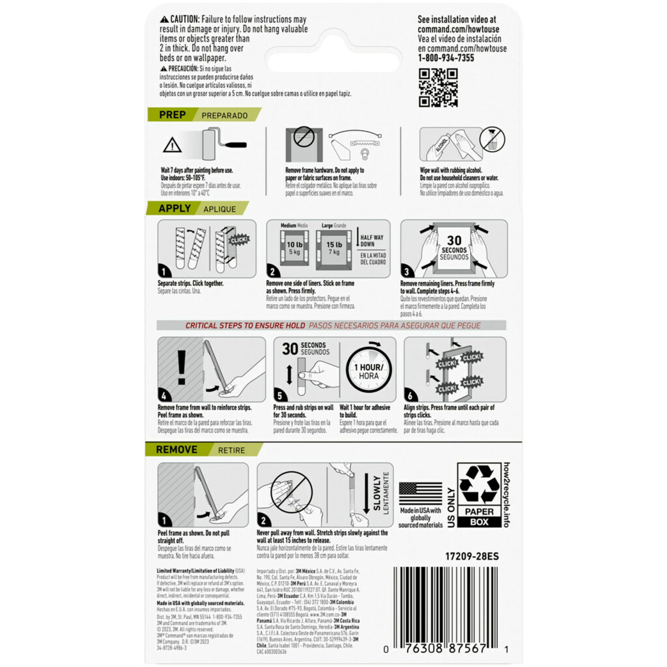 Command 15 lb & 10 lb Large and Medium Picture Hanging Strips 28 Assorted Pairs (56 Command Strips), Damage Free Hanging Picture Hangers, Wall Hanging Strips for Home Decor, White Adhesive Strips