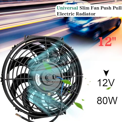Fan For Radiator 12v Fan 12 Inch Universal Slim Radiator Cooling Fan - 12V, 80W, 1200 ...