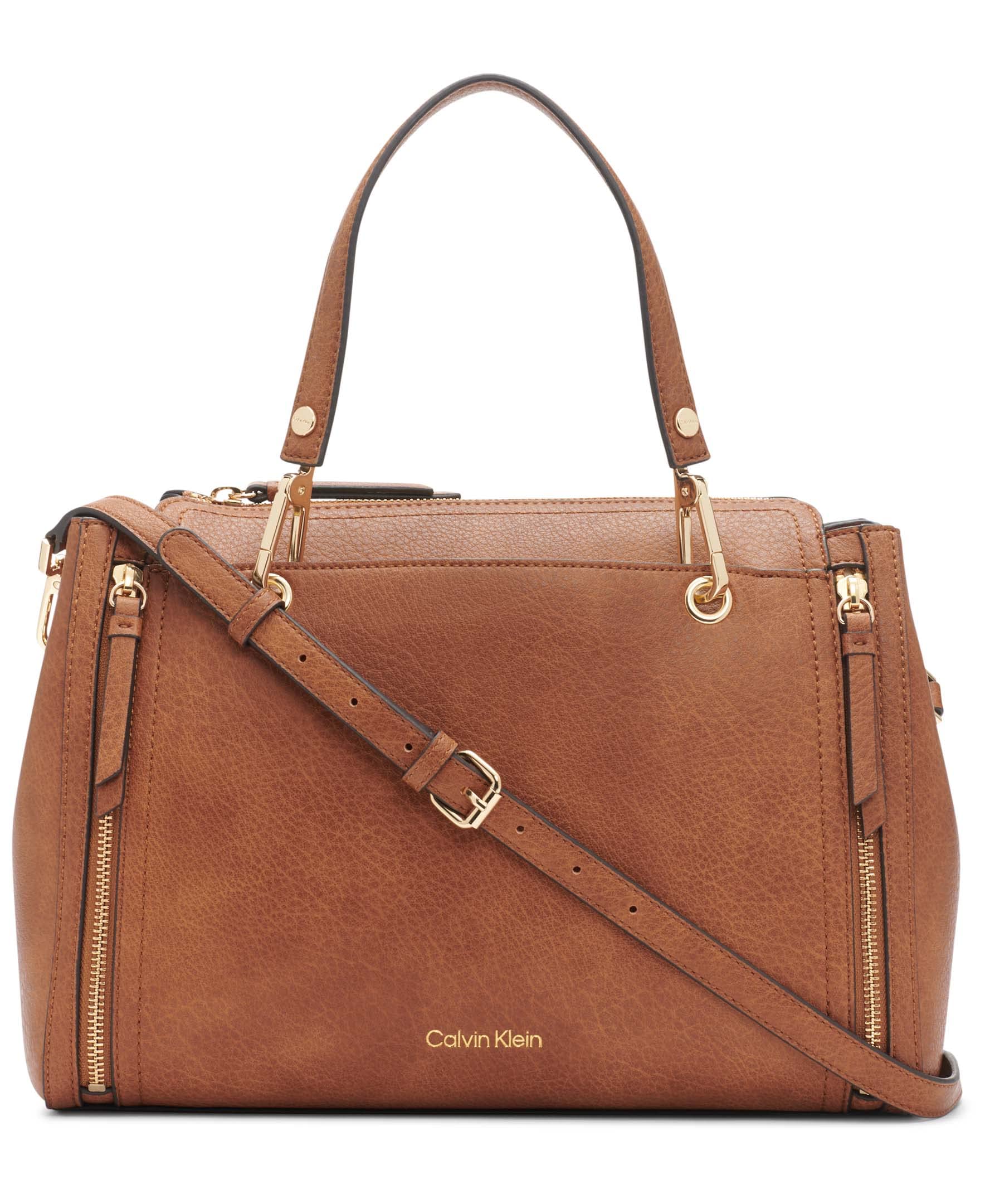 Calvin Klein Reyna Novelty Satchel, Caramel Combo Image