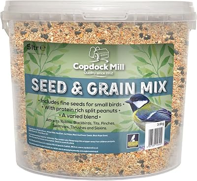 Copdock Mill Wild Bird Seed & Grain Mix 3.8 kg 5L Tub All Year High Energy