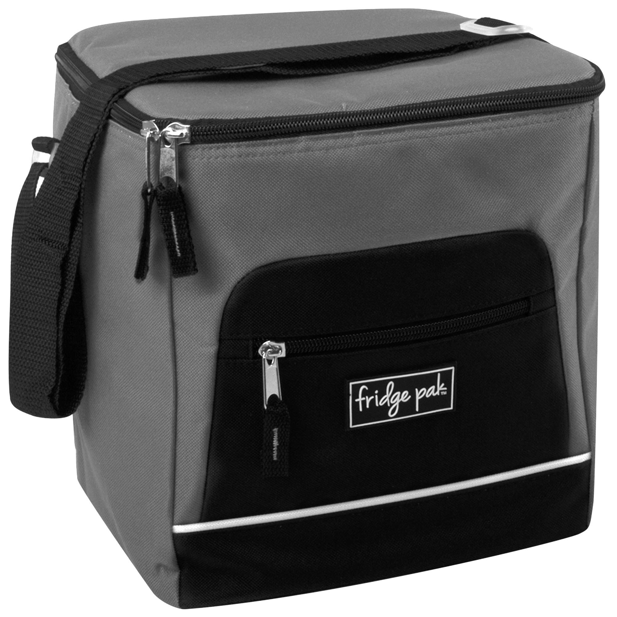 Fridge Pak Insulated 18 Can Large Capacity Insulated Cooler Bag and Extra Large Adult Lunchbox (Gray)