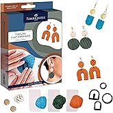 Faber-Castell Texture Clay Earring Making Kit: Create 3 Polymer Clay Earrings, Adult Crafts, Crafts for Teens, Hobbies for Women and DIY Kits for Adults (Ages 14+)