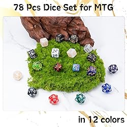 78 Pieces MTG Dice Set with Plus 1 Life Counter