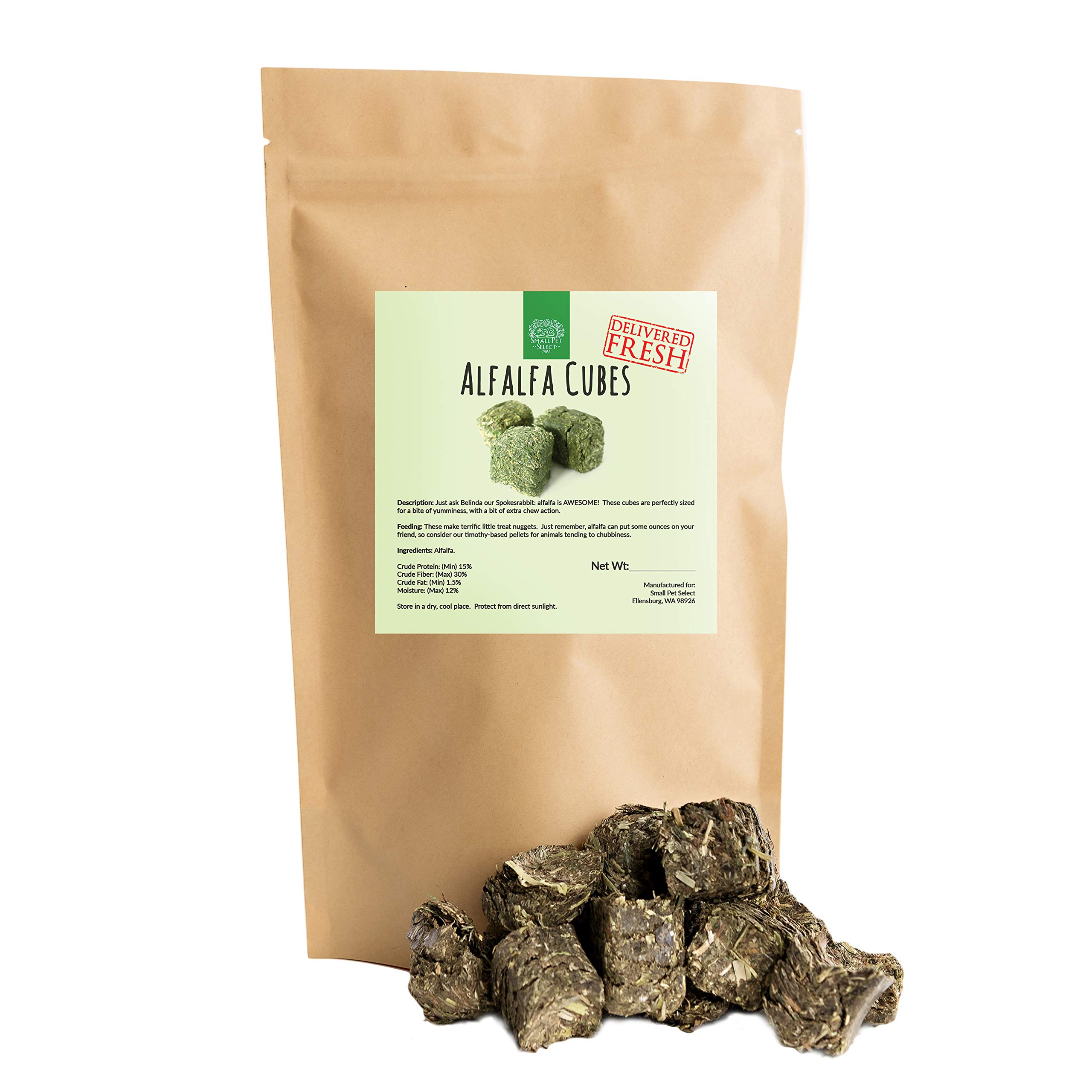 SMALL PET SELECT - Straight Alfalfa Hay Cubes - 100% Alfalfa Hay Cubes - Delivered Fresh, Guaranteed (2.27KG (5LB))