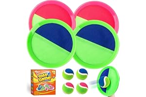 Shemira Toss and Catch Ball Game Set, Beach Pool Yard Outdoor Toys Games for Kids Ages 4-8-12, Lawn Beach Camping Outdoor Games for Adult Family, Birthday Summer Gifts for Kids, 4 Paddles 4 Balls