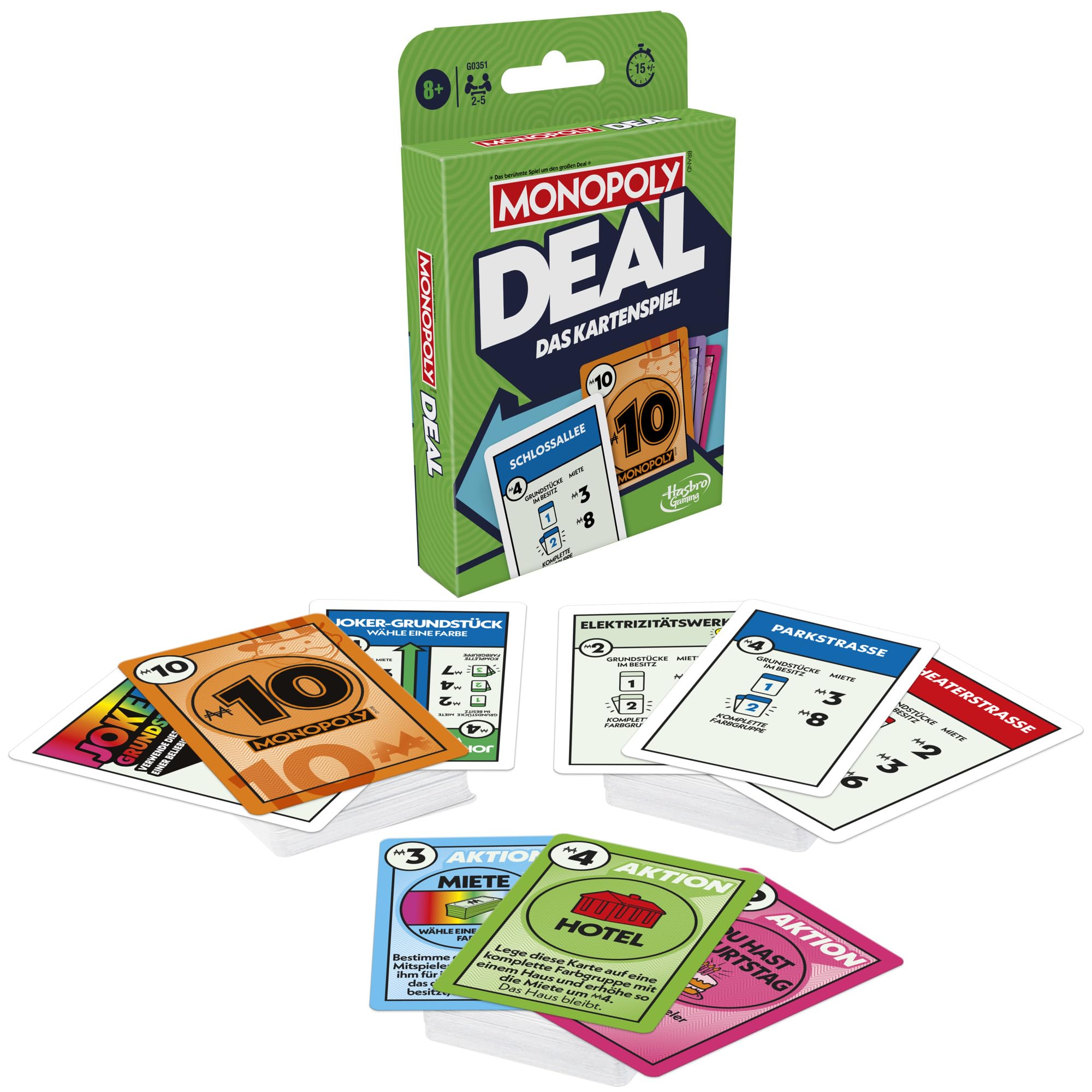 Monopoly Deal Kartenspiel, der Klassiker in der schnellen Version, Strategiespiel für Erwachsene und Kinder, ideal für unterwegs, Geschenk, oder Wichteln 3