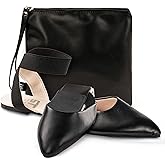 Silky Toes Foldable Flats for Women | Ankle Strap Dress Shoes with Purse for Weddings, Events, & Parties