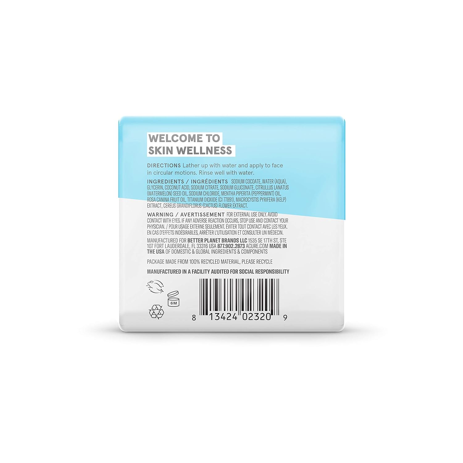 ACURE Incredibly Clear Facial Cleansing Bar | 100% Vegan | For Oily to Normal & Acne Prone Skin | Rosehip Oil & Sea Kelp | 4 Ounce: Beauty