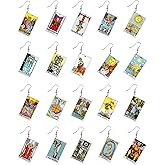 VEINTI+1 New Year Tarot Jewelry for Women,Tarot Divination Earrings, Wheel of Fortune Grand Arcana Earrings, Waite Tarot Earrings for Women- Diviner's (20 pairs)