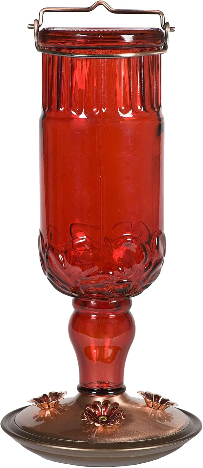Backyard Birding & Wildlife - Perky-Pet 8119-2 Red Antique Bottle Hummingbird Feeder Large