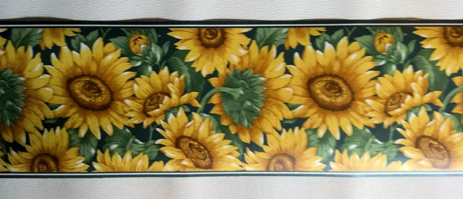 Sunflower Wallpaper Border ? Green Amazon.co.uk DIY & Tools