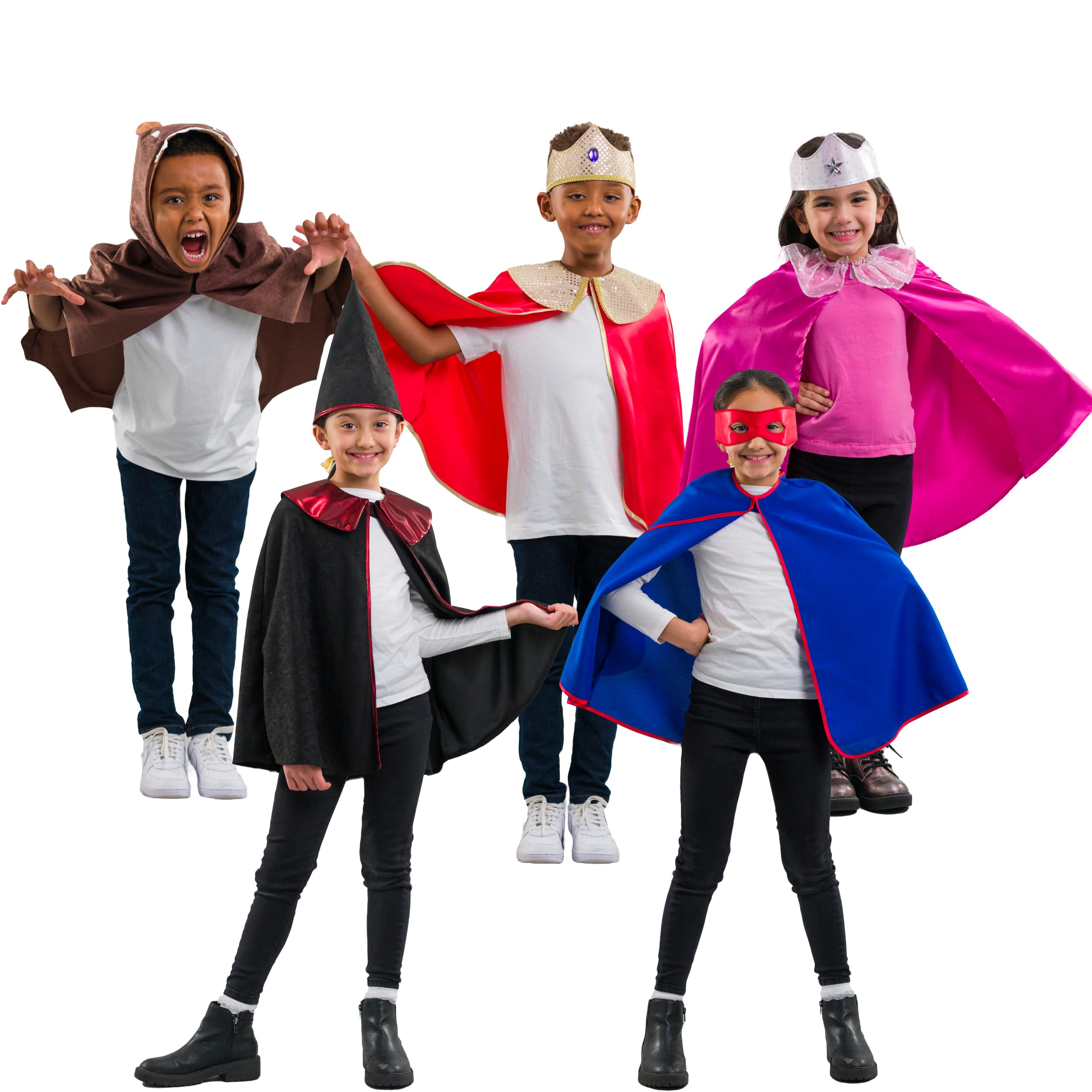 PRETEND TO BEE Storytime Capes, Dress Up Costume for Kids, Set of 5 Capes, 18+ Months