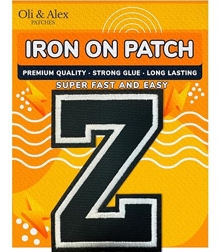 Letter Z Chenille Varsity Iron-On Patch - Golden Yellow/Black, 4.5 Inch High