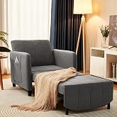 ZZW Sleeper Chair 84" Extra Long Convertible Chair Bed Upgraded 3-in-1 to 4-in-1 Pull Out Chair &amp; Single Sofa Bed for Adult Sleeping Chair for Living Room &amp; Small Space (Dark Grey)