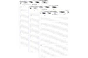 KAICN To Do List Notepad, Undated Daily To Do List Notebook with 60 Sheets Task Planner Pad, Waterproof Cover/Twin-Wire Binding To do List Planner for Office/School Supplies, A5(5.5" X 8.5") - 3PCS/Set