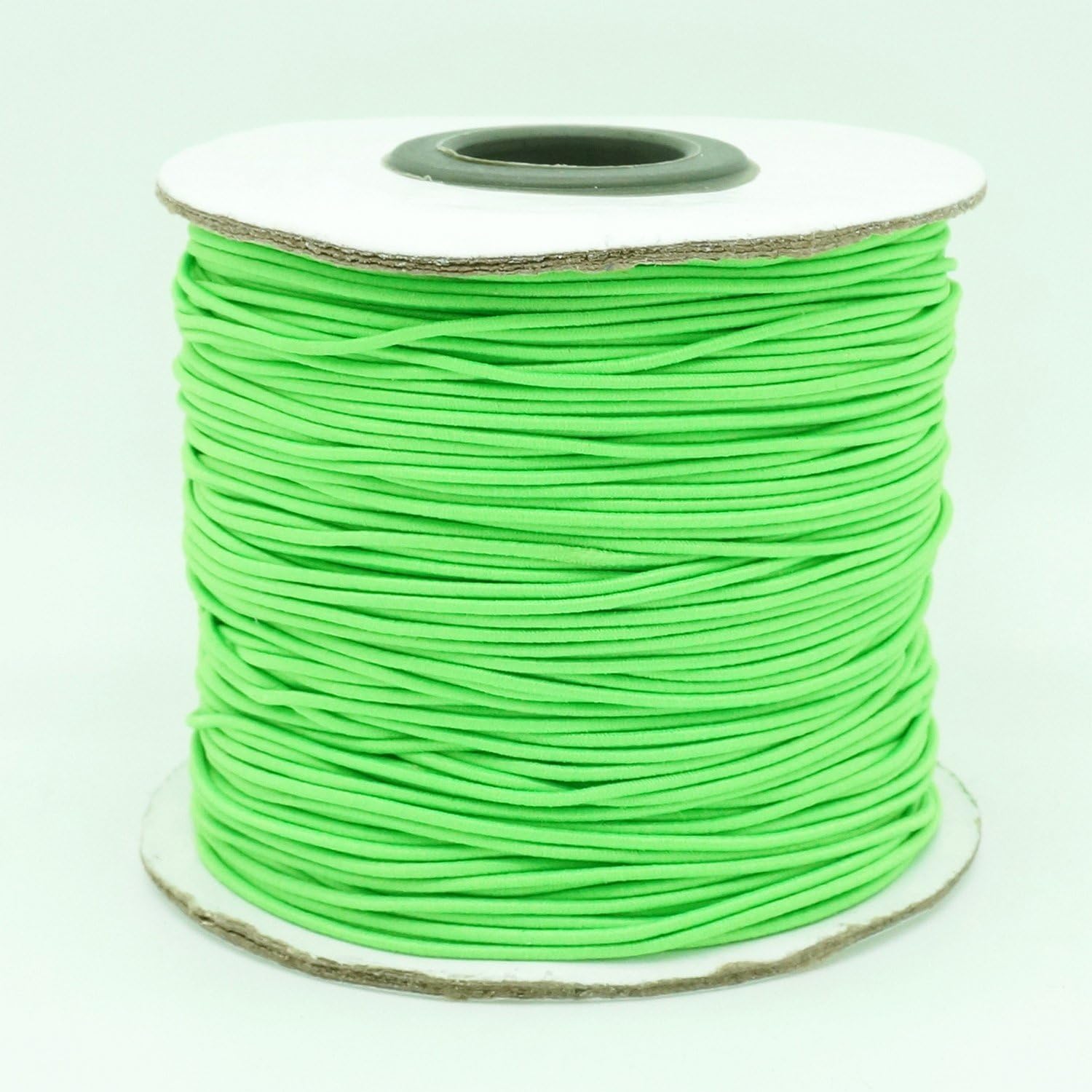 NEON GREEN 1mm Nylon Coated Round Elastic Cord Stretch Beading Mala