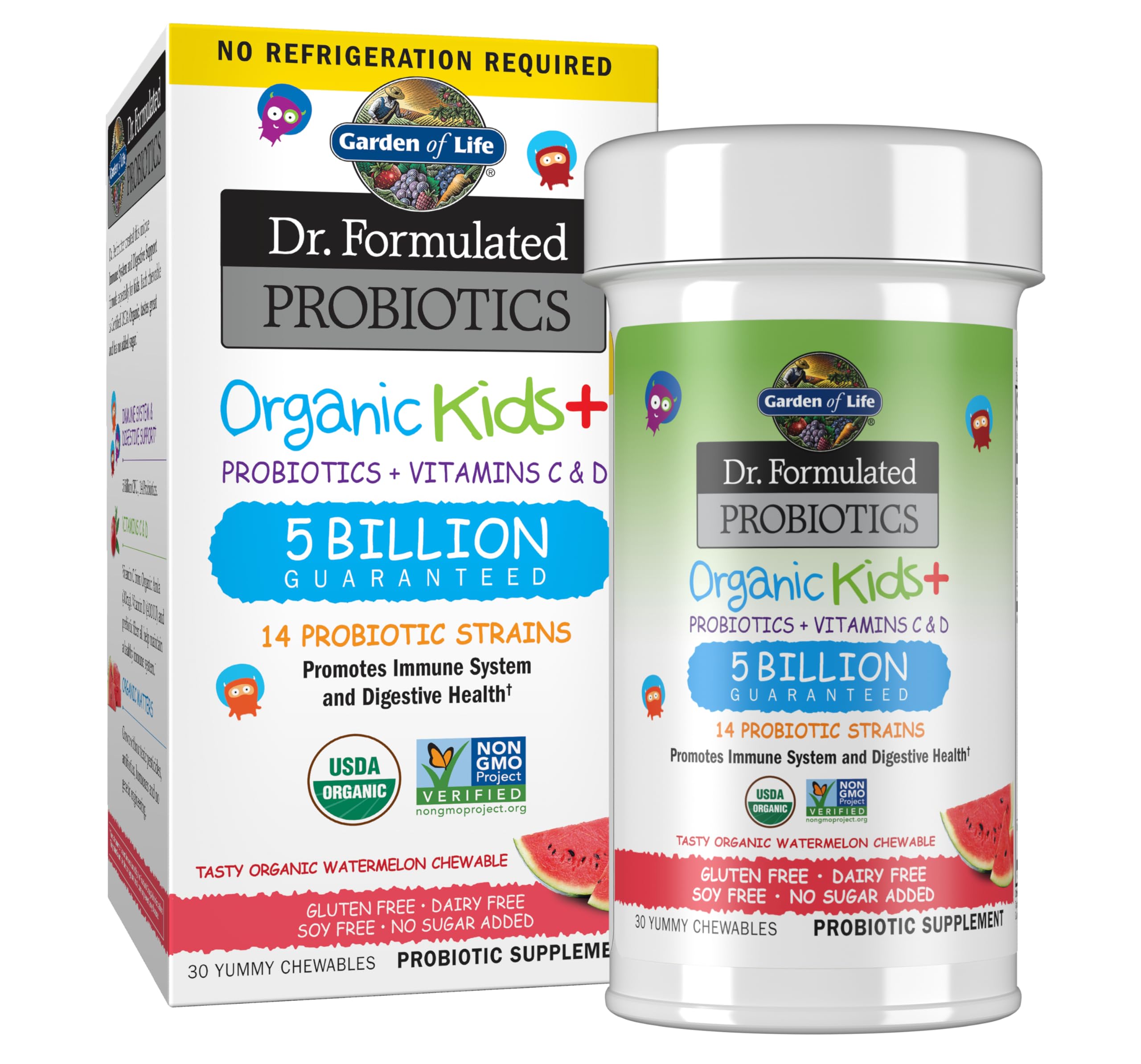 Garden of Life Dr. Formulated Probiotics Kids+, Watermelon - 30 chewables