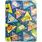 Surreal Entertainment Nickelodeon Blanket 90's Inspired All-Over Character Design Plush Fleece Throw 46" x 60"
