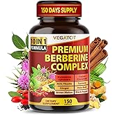 VEGATOT GlucoSavior Berberine Supplement with Ceylon Cinnamon, Bitter Melon, Gymnema - Supports Immune, Heart Health & Gastrointestinal Function (150 Count (Pack of 1))