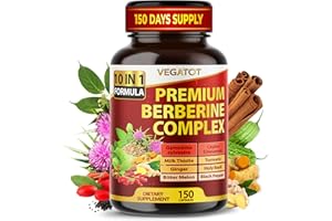 VEGATOT GlucoSavior Berberine Supplement with Ceylon Cinnamon, Bitter Melon, Gymnema - Supports Immune, Heart Health & Gastrointestinal Function (150 Count (Pack of 1))
