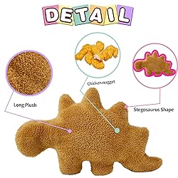 Isaacalyx Dino Nugget Pillow, 18 inch Soft Dinosaur
