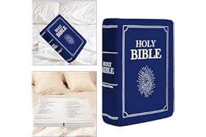VKMON Bible Pillow Book Plush That Opens, for Teens Adults Christian Gifts, Cozy Faith Bible Pillow (Blue)