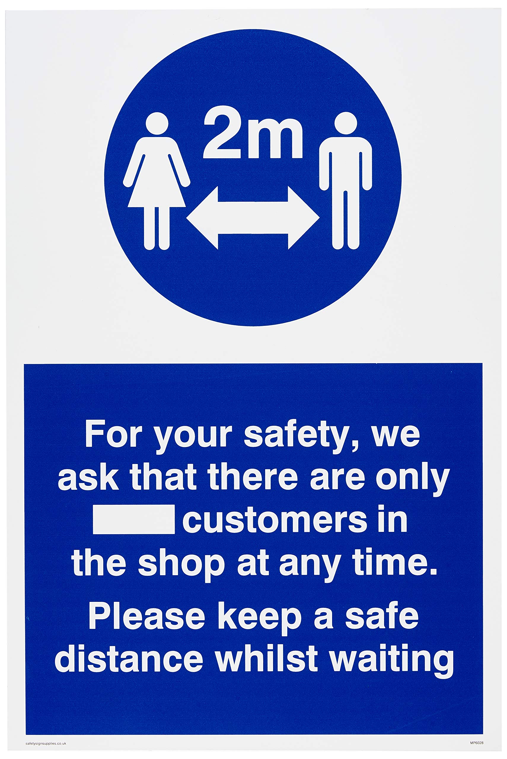 For your safety, we ask that there are only_ customers in the shop at any time. Please keep a saf