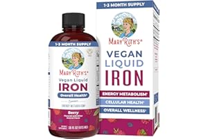 MARYRUTH ORGANICS Iron Supplement for Women Men & Kids | Liquid Iron Supplement for Women Men & Kids | Iron for Healthy Blood & Oxygen | Ages 4 & Up | Sugar Free | Vegan | Non-GMO | Gluten Free | 16 Fl Oz