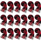 Hercicy 18 Pcs Winter Buffalo Plaid Scarf Bulk Soft Classic Women's and Men's Scarves Warm Tassel Edge Christmas Scarf