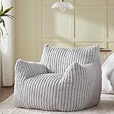 Achicsofar Giant Bean Bag Chairs for Adults Teens, Large Bean Bag Sofa Chairs with Filling Comfy Fuzzy BeanBag Chair with Armrests for Bedroom Living Room Reading