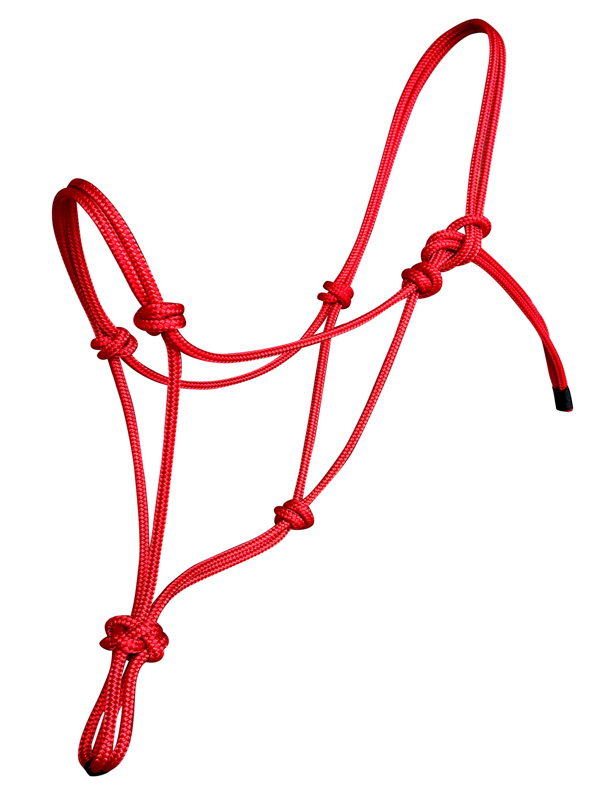 Hunters Saddlery Natural Horsemanship Rope Halter Headcollar Compatible with Parelli Horse Training Method (Small Pony/Weanling, Red) — image 1