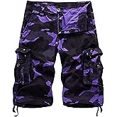 DONGD Mens Cargo Shorts Cotton Relaxed Fit Camouflage Camo Cargo Short