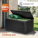 CASARIA 280L Waterproof Garden Storage Box Outdoor Plastic Parcel Tool Cushion view 3