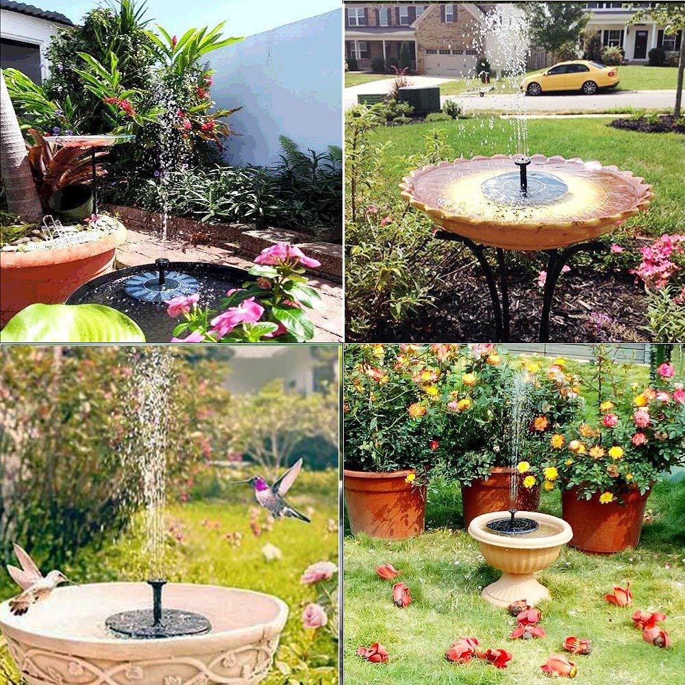 LATITOP Unabhängige Schwimmende Solar - Brunnen, Solare Wasserpumpe für Garten, Vorgarten, Vogel, Bad, Teich, Wasser - Kreis (1.4w)