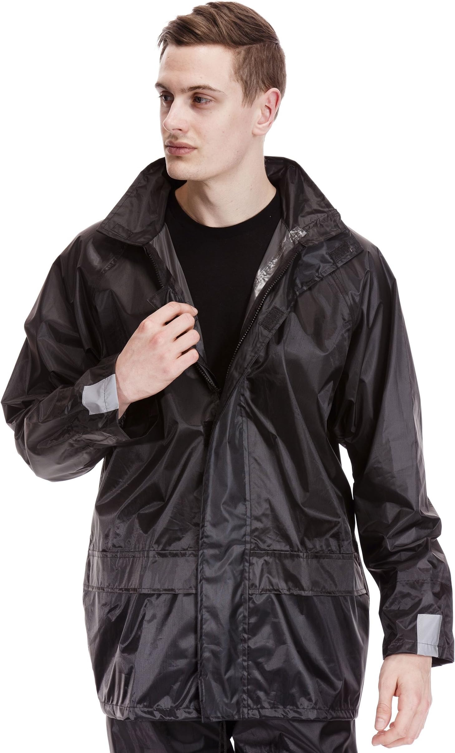 Storm Ridge Mens Hooded Waterproof Jacket (M Chest: 43-46inch) (Black)