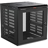 ECHOGEAR 12U Network Rack - Enclosed Wall Mount Rack Kit Includes 2X 1U Shelves, Pre-Mounted Fan, Lockable Door & Hardware - 600mm Depth Fits All Your AV Gear
