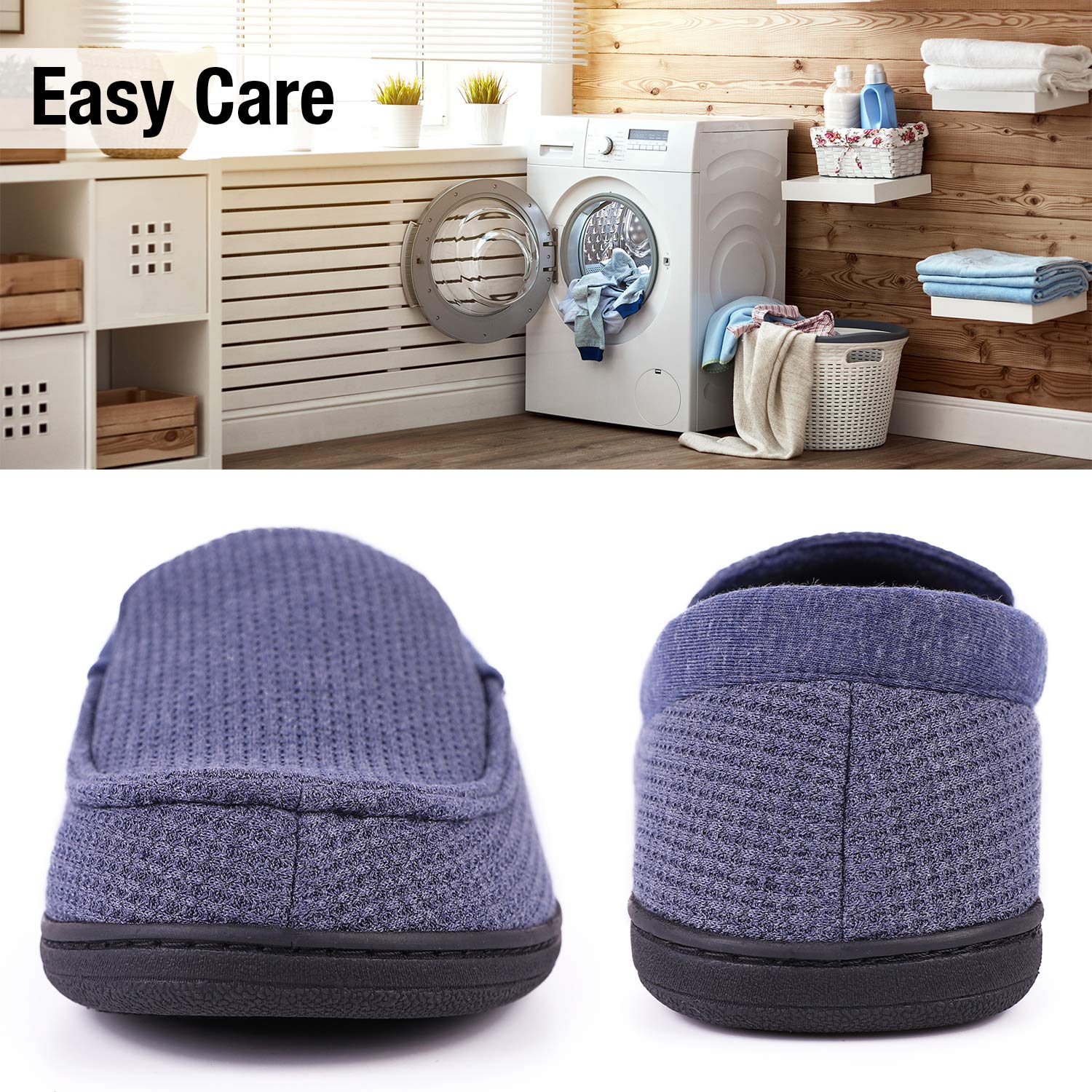 mens memory foam moccasin slippers