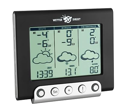 TFA Dostmann Tempesta 300S satellitengestützte Funk-Wetterstation, Wetterdirekt Technologie, Profi-Wetterprognose, Unwetterwa