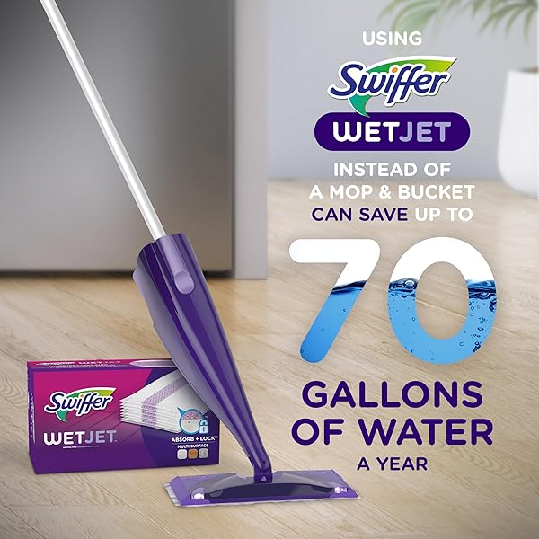 SWIFFER WETJET HARDWOOD FLOOR CLEANER SPRAY MOP PAD REFILL, BATHROOM CLEANING SUPPLIES, HARDWOOD FLOOR CLEANER, MULTI SURFACE, 24 COUNT