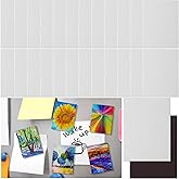 Engrowtic 25 Pcs Mini Magnetic Painting Canvas Panel Mini Canvas Boards for Painting Tile Art for Fridge Locker Art Crafts DIY(Rectangle,2 1/5 x 3 in)