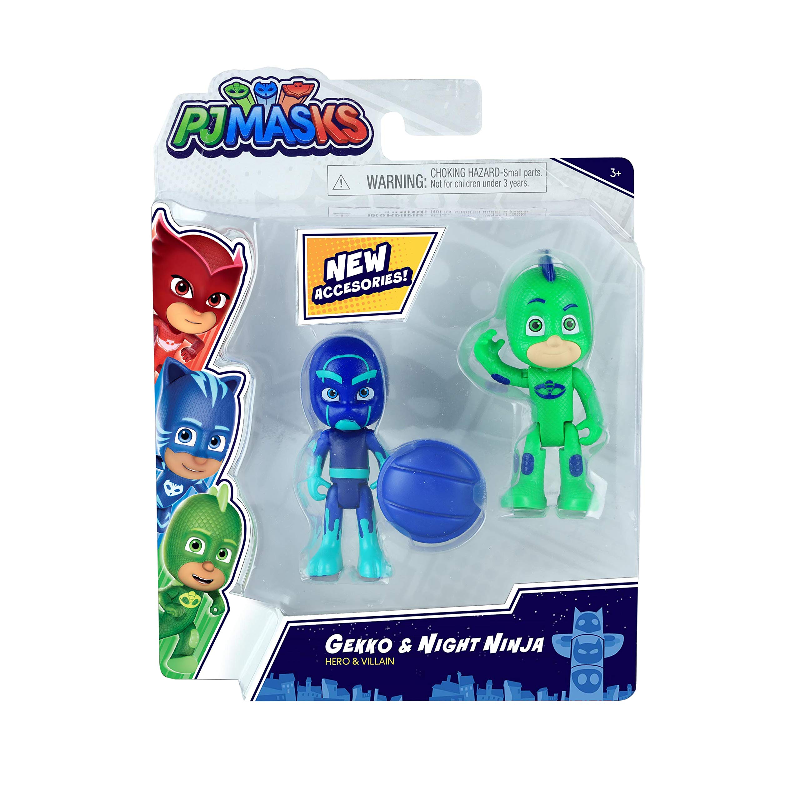 JP PJ Masks PJM65M00 PJ Masks 2 Pack Figure Set - Series 2 - Gekko & Night Ninja