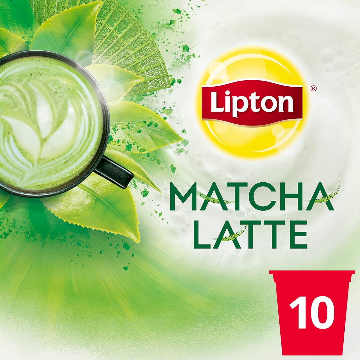 Lipton Lipton 1-Step Tea K-Cups Matcha Latte with 100% Rainforest Alliance Certified Green Tea 10 Count, Matcha Green Tea, 10 Count