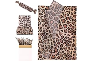 60 Sheets Leopard Print Tissue Paper, 35x50cm/13.77x19.68in Cheetah Print Gift Wrapping Paper for Flower Bouquet DIY Crafts B