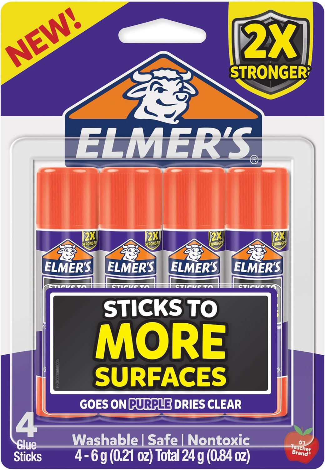 Elmer’s Extra Strength School Glue Sticks, Washable, 6 Gram, 4 Count : Office Products