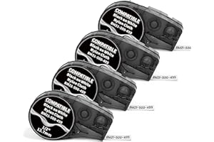 WONFOUCS Compatible M21-500-499 Multi-Purpose Nylon Cloth Label for General ID, Wire Marking, and Lab Labeling, .5" W 16' L, Black on White, 4-Pack
