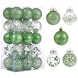 Clear Christmas Ornaments Set, 30ct 2.36inch Green